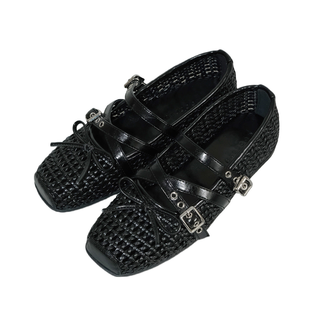 Damen Ballerina-Schuhe mit dekorativem Netzdesign und komfortablem Riemen