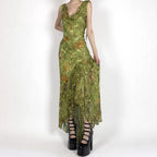 Damen Maxikleid mit asymmetrischem Saum und floralem Design R&B