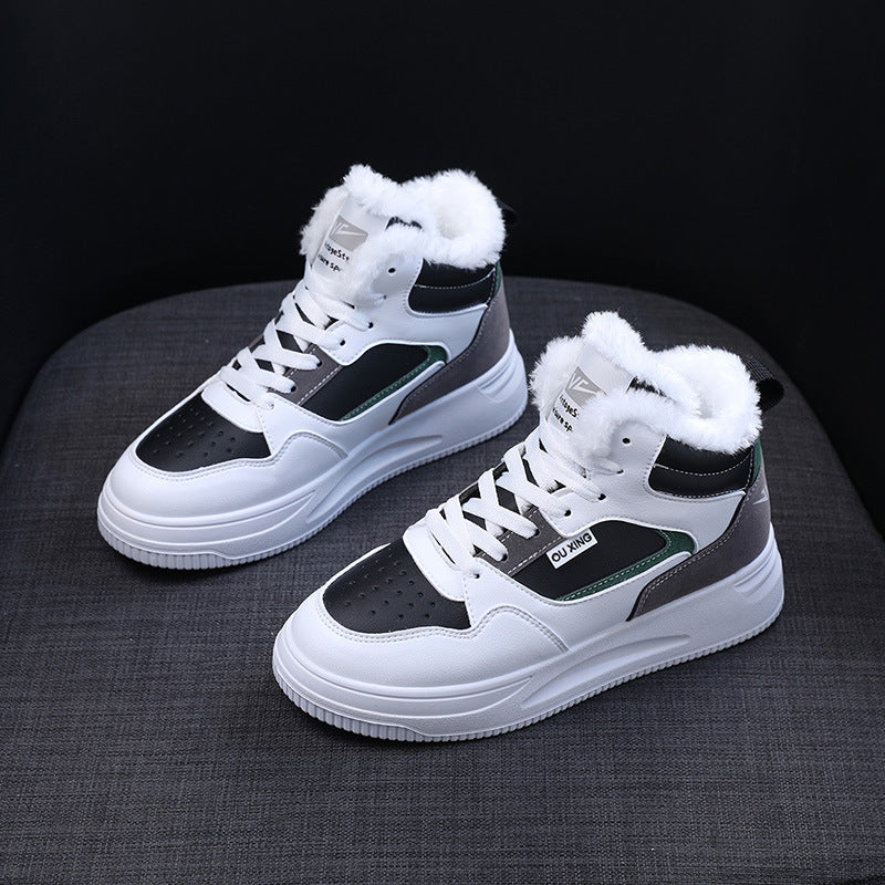 Damen warme High-Top Sneakers mit kuscheligem Innenfutter R&B