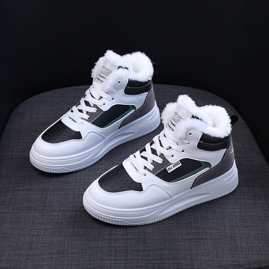 Damen warme High-Top Sneakers mit kuscheligem Innenfutter R&B