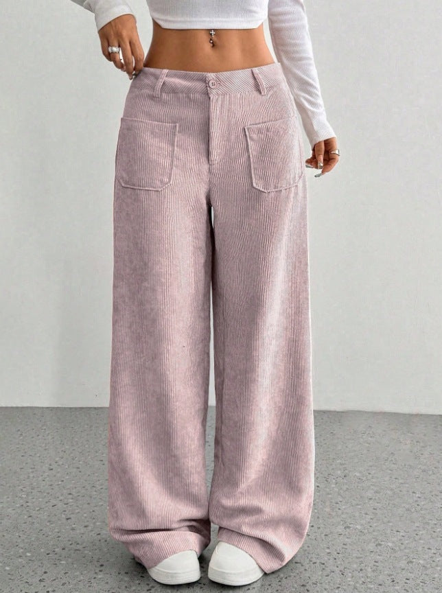 Damen Weite und bequeme Cordhose mit Taschen R&B