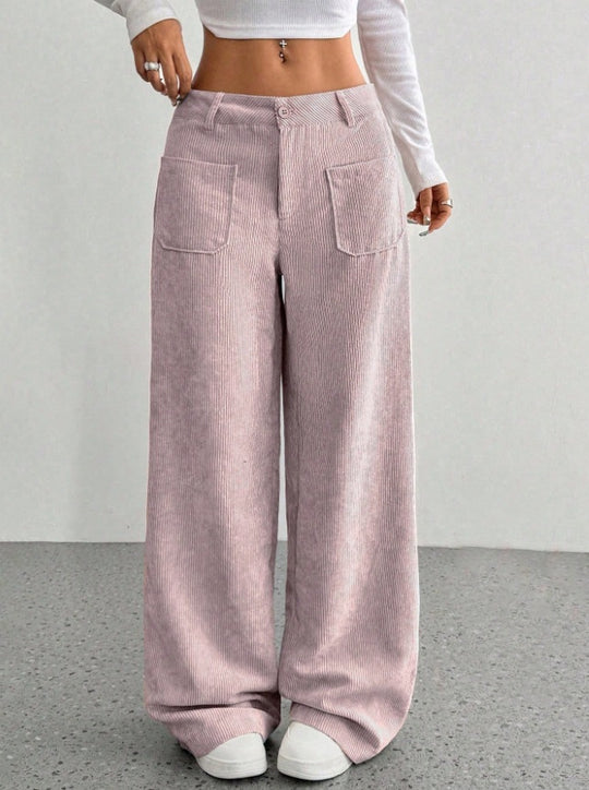 Damen Weite und bequeme Cordhose mit Taschen R&B