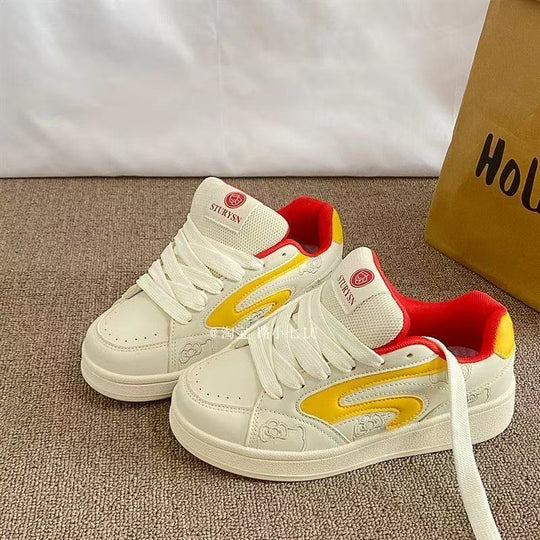 Damen Sportliche Sneakers mit buntem Akzent und atmungsaktiver Obermaterialstruktur R&B