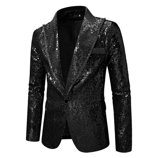 Herren Glitzernder Smokingblazer aus hochwertigem Satin R&B
