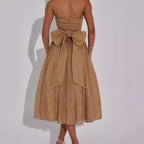 Damen Elegantes strapless Cocktailkleid mit gerafftem Oberteil und A-Linie R&B