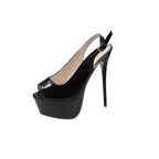 Damen Peeptoe High Heels mit offenem Fersenbereich und Stiletto-Absatz R&B