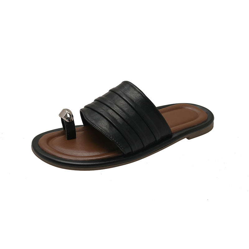 Damen Modische Slipper mit komfortablem Fußbett und glänzendem Obermaterial R&B
