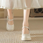 Damen elegante Blockabsatz-Pumps mit modischer Schnallenverzierung R&B