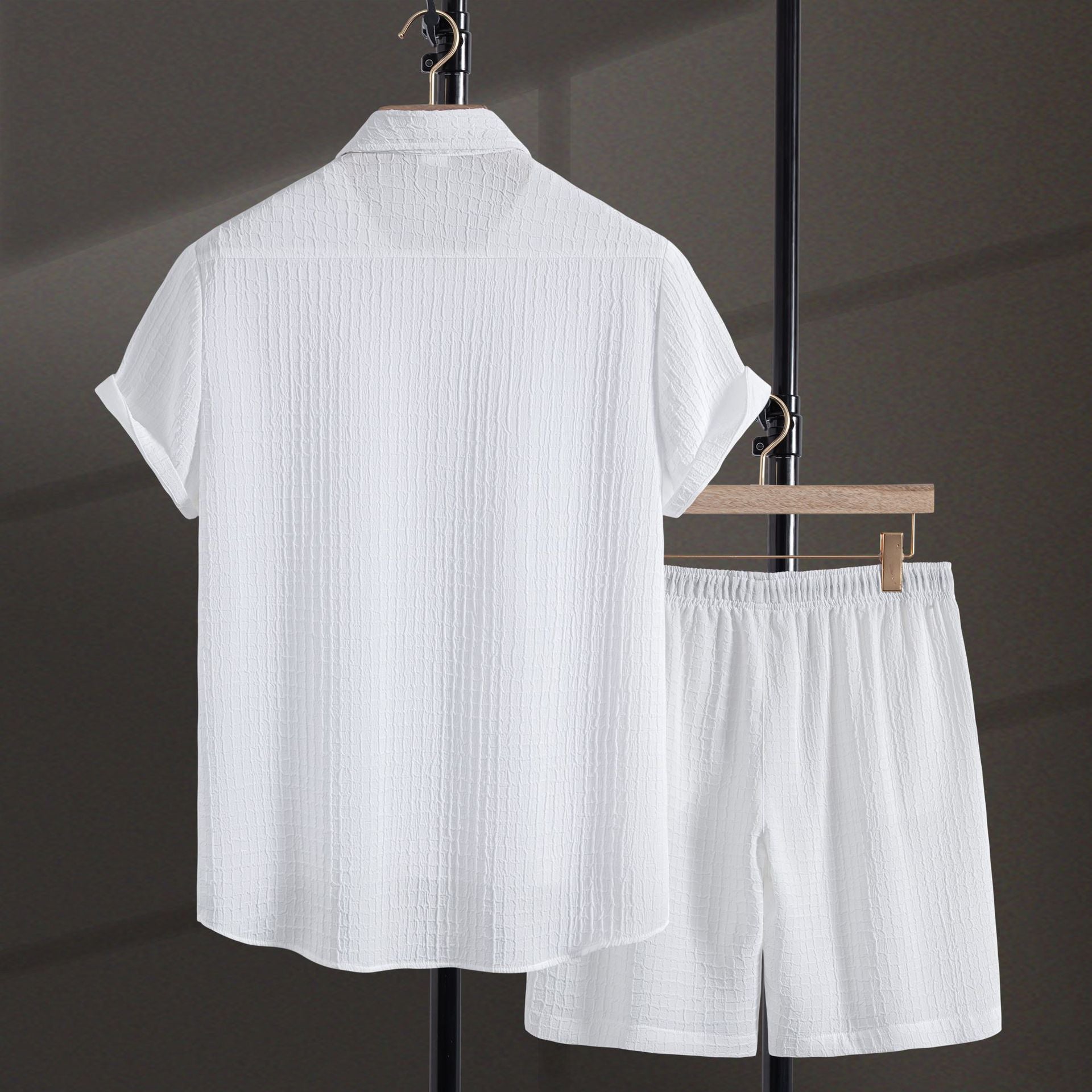 Damen Freizeitanzug mit kurzen Ärmeln und elastischen Shorts