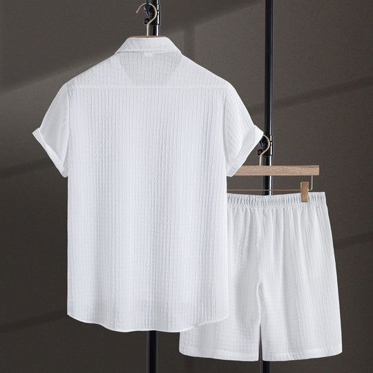 Damen Freizeitanzug mit kurzen Ärmeln und elastischen Shorts R&B