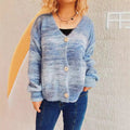 Damen grob gestrickter Cardigan mit modischem Knopfdesign und weichem Material R&B