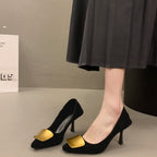 Damen Elegante Pumps mit modischem Gold-Akzent R&B
