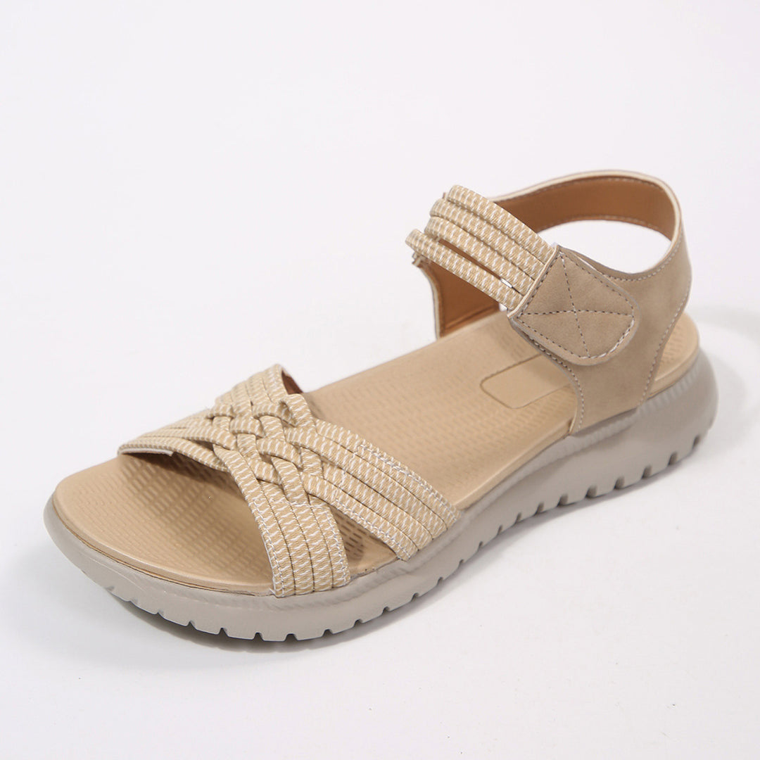 Damen komfortable Riemensandalen mit verstellbarem Klettverschluss R&B