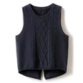 Damen Ärmellose Strickweste mit Zopfmuster und modernen Details R&B