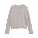 Damen leichte Strickjacke mit schlichten Knöpfen und eleganter Passform R&B