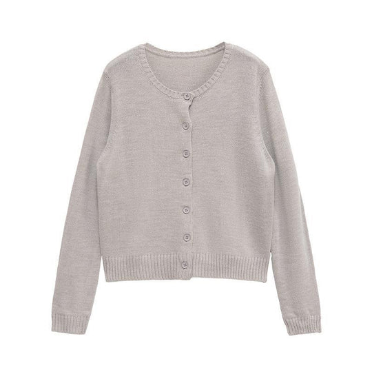 Damen leichte Strickjacke mit schlichten Knöpfen und eleganter Passform R&B