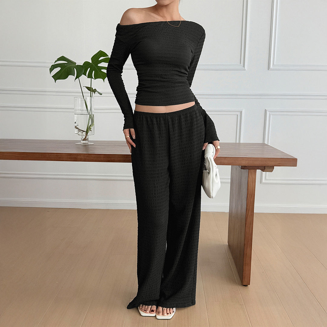 Damen Set aus luftigem Oberteil und weitem Hosen R&B
