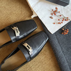 Damen Elegante Mokassins aus hochwertigem Leder mit modischem Schnallenverschluss R&B