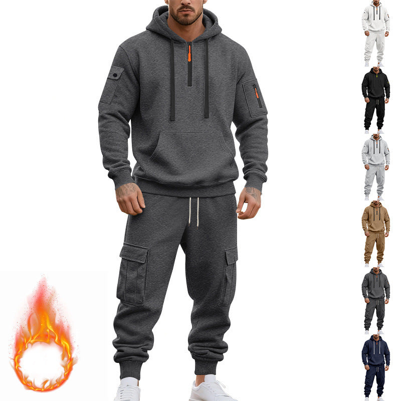 Herren lässiges Freizeitset mit praktischen Taschen und Reißverschluss R&B