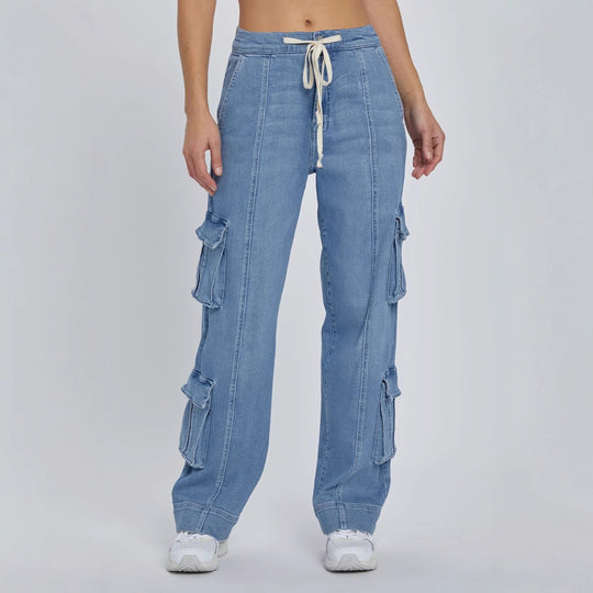 Damen Cargo-Jeans mit weiten Beinen und praktischen Taschen R&B
