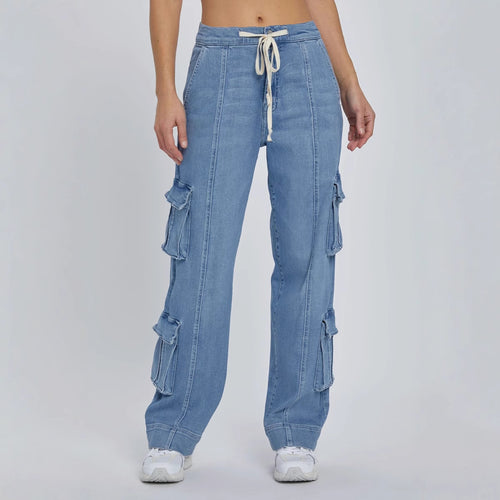 Damen Cargo-Jeans mit weiten Beinen und praktischen Taschen R&B
