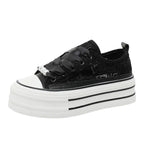 Damen Plateausneaker mit elegantem Spitzen-Design und modischen Akzenten R&B
