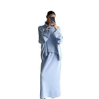Damen Oversized Strickpullover mit hohem Kragen und lässigem Schnitt R&B