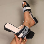 Damen Komfortable Slides mit modischem Ketten-Design R&B