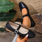 Damen Ballerinas mit praktischem Schnallenverschluss und bequemer Sohle R&B