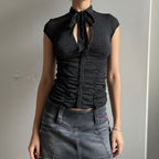 Damen Elegantes Rüschenshirt mit schickem BindR&Band R&B
