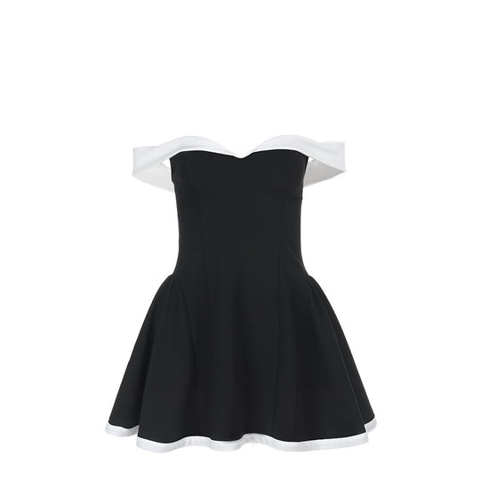 Damen Off-Shoulder Minikleid mit voluminösem Rock R&B