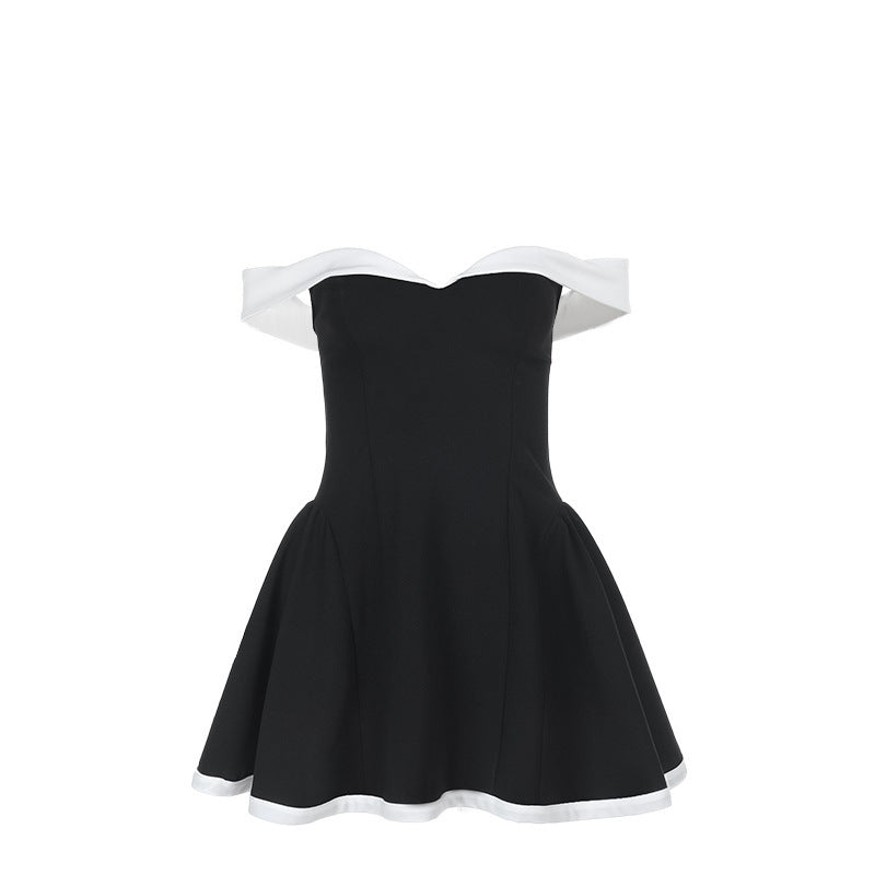Damen Off-Shoulder Minikleid mit voluminösem Rock R&B