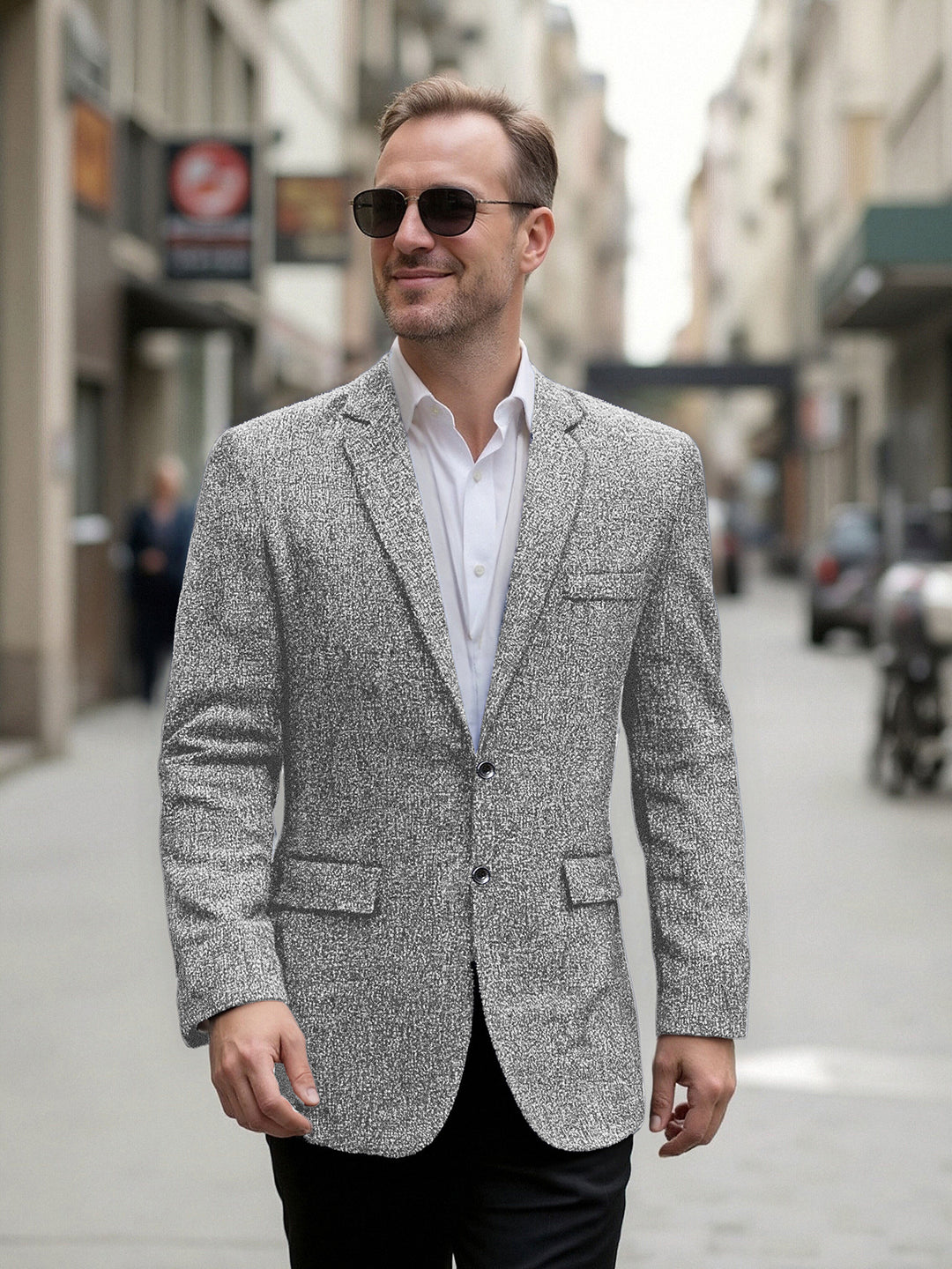 Herren eleganter strukturierter Freizeitblazer R&B