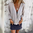 Damen Luftige und lockere Sommerjacke mit Knopfdetails R&B