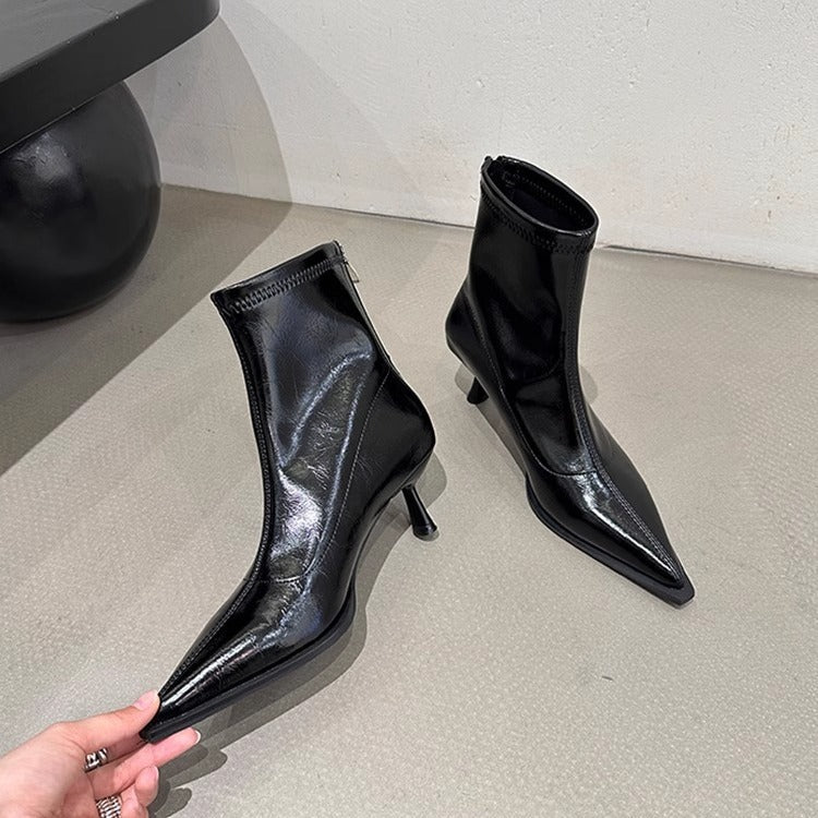Damen elegante Stiefeletten mit spitzem Schnitt und raffiniertem Absatz R&B