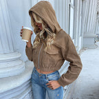 Damen Cordjacke mit praktischem Reißverschluss und modernen Taschen