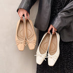 Damen Elegante Ballerinas mit Schleifen-Detail