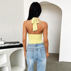 Damen Haltertop mit tiefem V-Ausschnitt und figurbetontem Design R&B