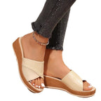 Damen Wedge-Pantoletten mit elegantem Kreuzriemen-Design und ergonomischer Fußbettung R&B
