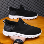 Damen Bequeme Slip-On Sneakers mit atmungsaktiver Strickoberfläche R&B