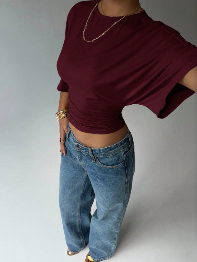 Damen Kurzärmliges Crop-Top R&B