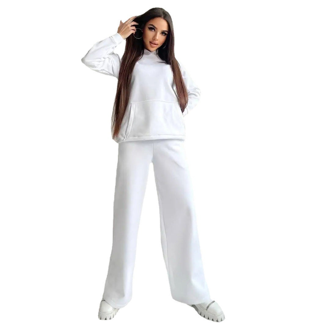 Damen lässiger Kapuzenpullover und entspannte Freizeithose Set R&B