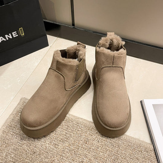 Damen Komfortable Winterboots mit Fleecefutter und elastischem Einsatz R&B