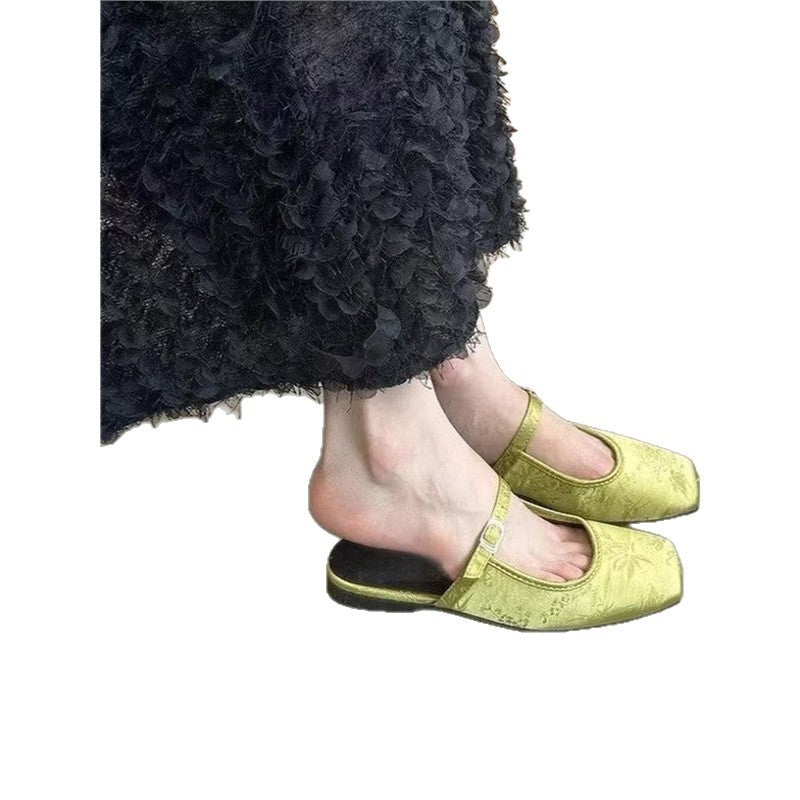 Damen elegante Mules mit Floral-Design R&B