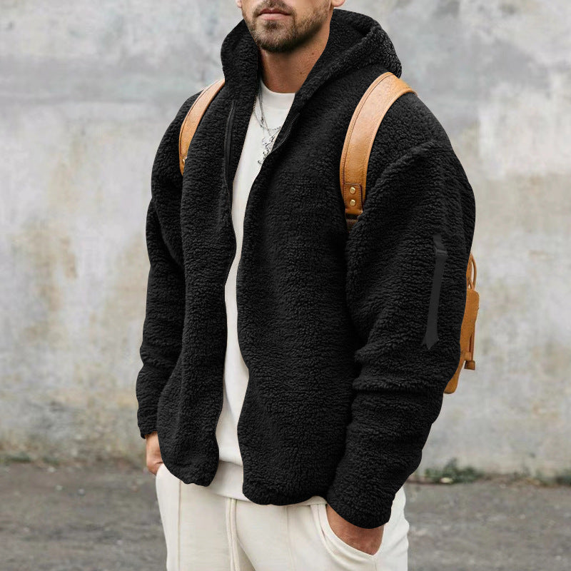 Herren Fleecejacke mit praktischem Reißverschluss und Kapuze R&B