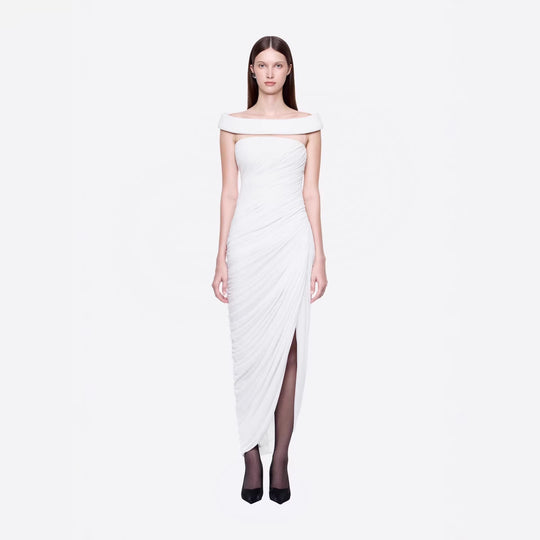 Damen Elegantes Abendkleid mit Off-Schulter-Design und raffiniertem Drapé R&B