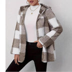 Damen Teddyjacke im modernen Karomuster R&B