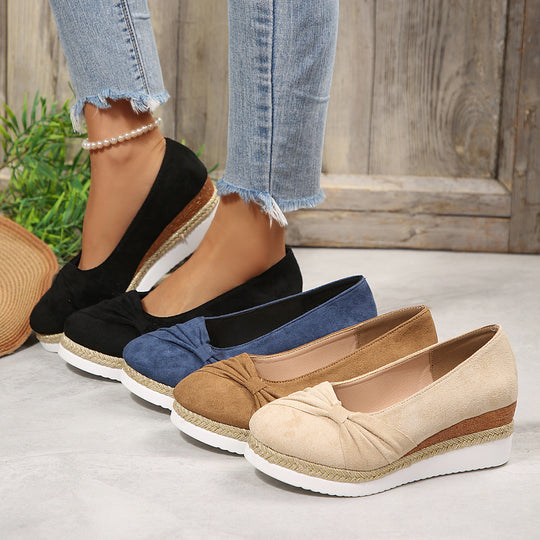 Damen Wedge-Pantoletten mit dekorativem Knoten R&B