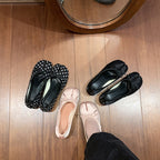 Damen Ballerinas mit einem zierlichen Schleifendesign und elegantem Blockabsatz R&B