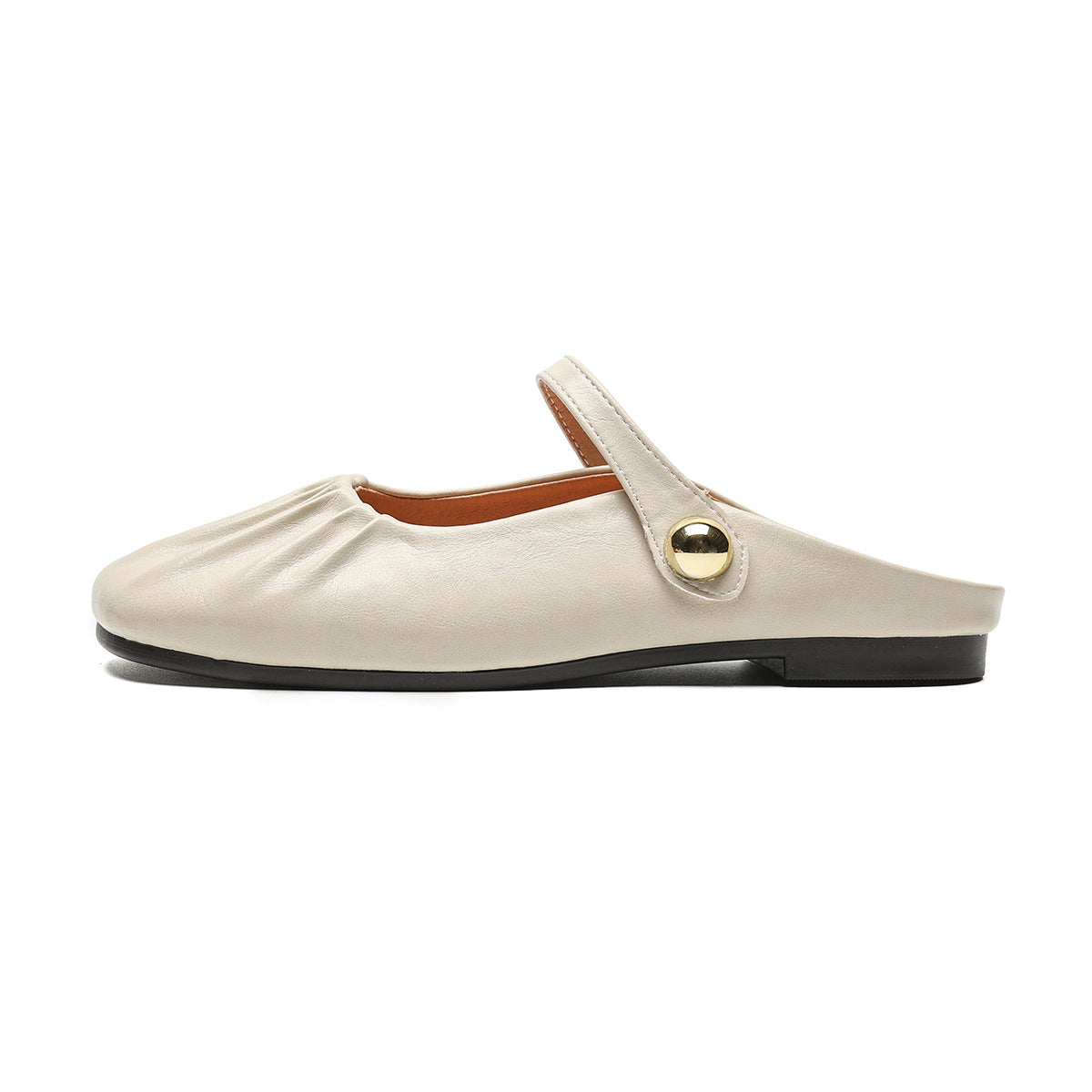 Damen Mokassins mit verstellbarem Riemen und elegantem Faltendesign
